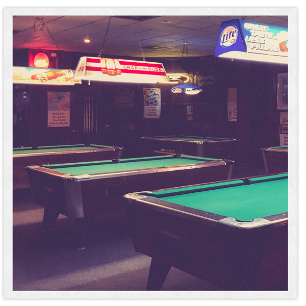 Shot of billiard tables at Rupert's Sports Bar, Destin, FL